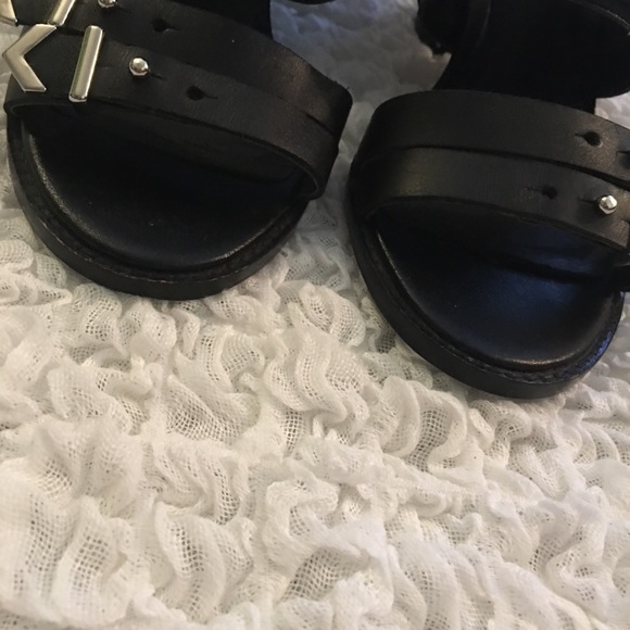 Shelly’s London Black Moto Sandals - Picture 5 of 10